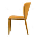 Italian minimalist yellow velvet saddle leather chairs